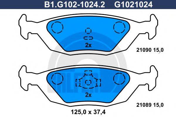GALFER B1G10210242 Комплект тормозных колодок, дисковый тормоз