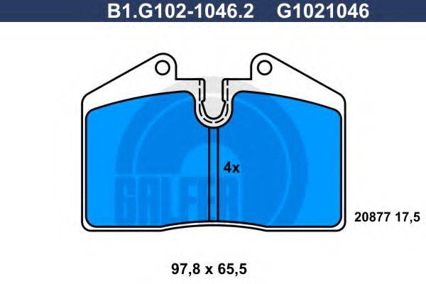 GALFER B1G10210462 Комплект тормозных колодок, дисковый тормоз