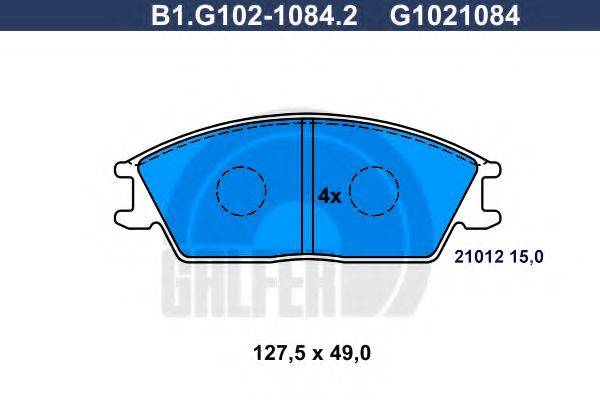 GALFER B1G10210842 Комплект гальмівних колодок, дискове гальмо