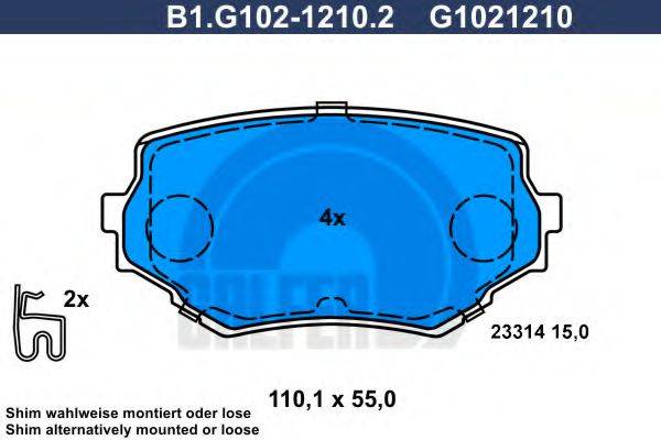 GALFER B1G10212102 Комплект тормозных колодок, дисковый тормоз