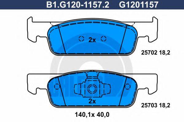 GALFER B1G12011572 Комплект тормозных колодок, дисковый тормоз