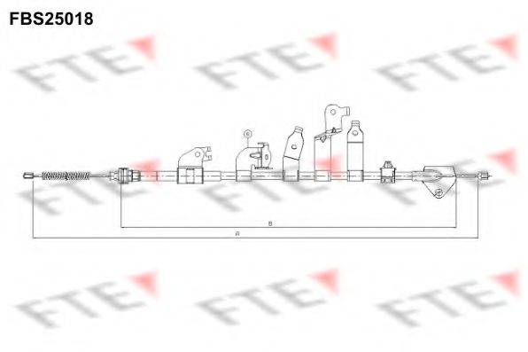 Трос, стоянкова гальмівна система FTE FBS25018
