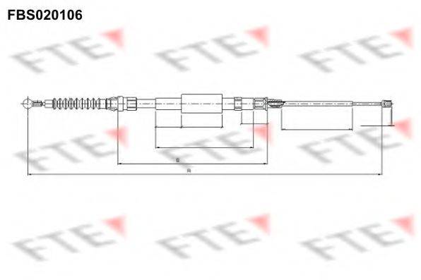 FTE FBS020106 Трос, стоянкова гальмівна система