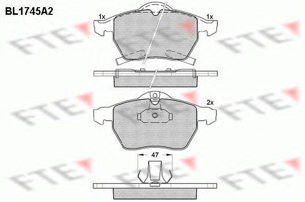 Комплект тормозных колодок, дисковый тормоз FTE BL1745A2