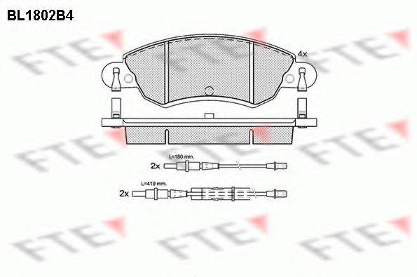 Комплект тормозных колодок, дисковый тормоз FTE BL1802B4