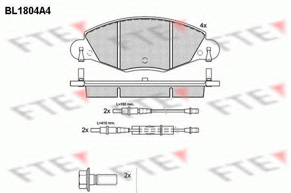 Комплект тормозных колодок, дисковый тормоз FTE BL1804A4