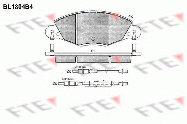 Комплект гальмівних колодок, дискове гальмо FTE BL1804B4
