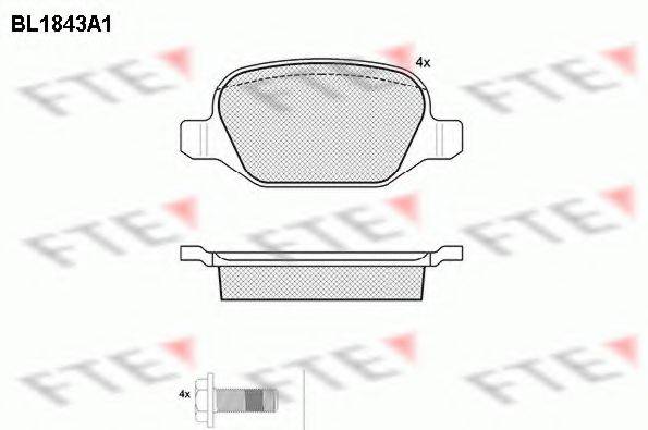 Комплект тормозных колодок, дисковый тормоз FTE BL1843A1
