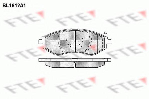 Комплект тормозных колодок, дисковый тормоз FTE BL1912A1
