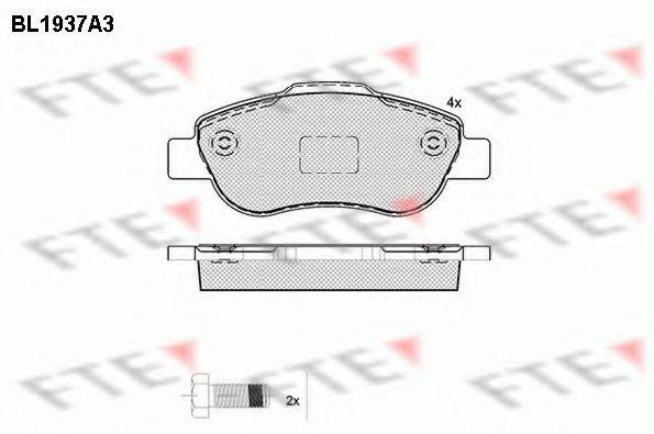 Комплект тормозных колодок, дисковый тормоз FTE BL1937A3