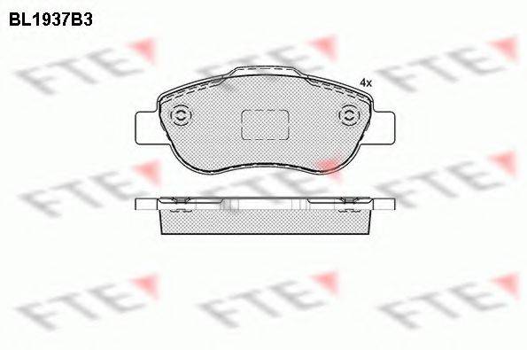 Комплект тормозных колодок, дисковый тормоз FTE BL1937B3
