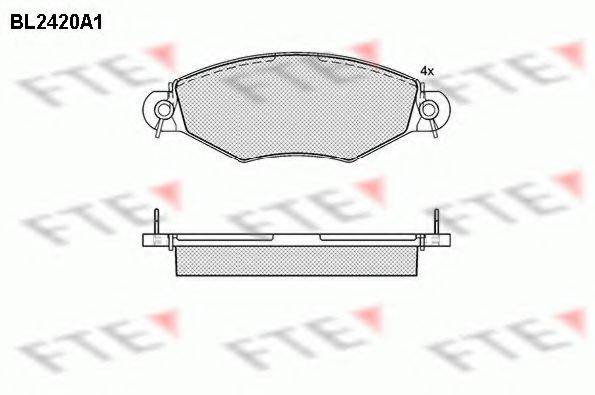 Комплект тормозных колодок, дисковый тормоз FTE BL2420A1
