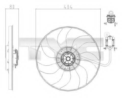 Вентилятор, охолодження двигуна TYC 825-0019