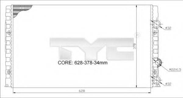 TYC 7020023 Радіатор, охолодження двигуна