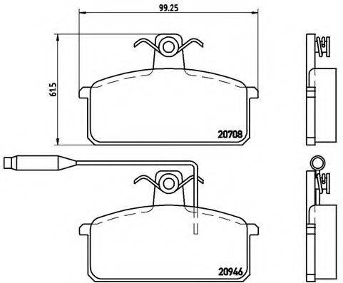 BREMBO P23024 Комплект тормозных колодок, дисковый тормоз