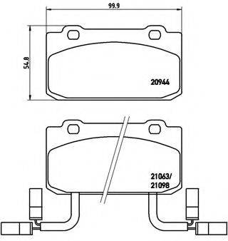 Комплект тормозных колодок, дисковый тормоз BREMBO P 23 030