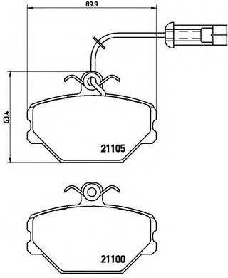 BREMBO P23044 Комплект тормозных колодок, дисковый тормоз