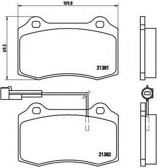 Комплект тормозных колодок, дисковый тормоз BREMBO P 23 052