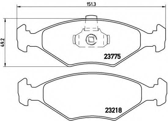 Комплект тормозных колодок, дисковый тормоз BREMBO P 23 123