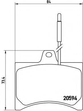 Комплект гальмівних колодок, дискове гальмо BREMBO P 61 007
