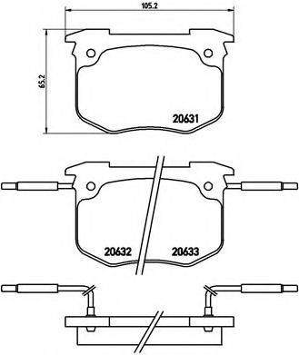 Комплект тормозных колодок, дисковый тормоз BREMBO P 68 011