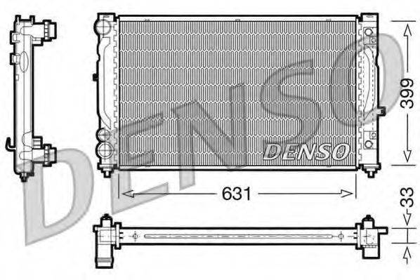 Радіатор, охолодження двигуна DENSO DRM02030