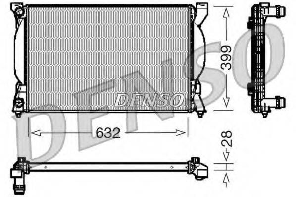 Радиатор, охлаждение двигателя DENSO DRM02033
