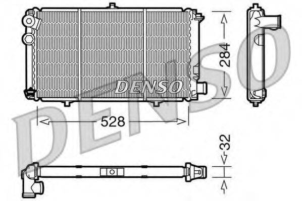 Радіатор, охолодження двигуна DENSO DRM07001