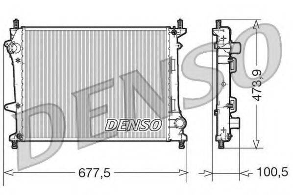 Радіатор, охолодження двигуна DENSO DRM09037