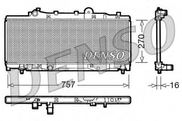 Радіатор, охолодження двигуна DENSO DRM09092