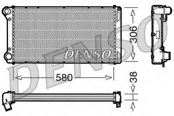Радиатор, охлаждение двигателя DENSO DRM09098