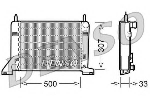 Радіатор, охолодження двигуна DENSO DRM10022