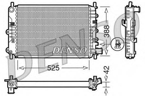 Радіатор, охолодження двигуна DENSO DRM10026