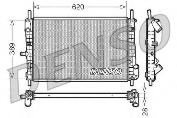 Радіатор, охолодження двигуна DENSO DRM10072