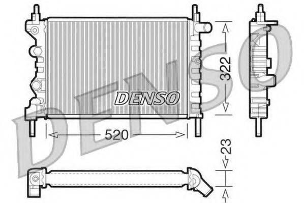 Радіатор, охолодження двигуна DENSO DRM20031