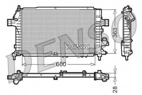 Радіатор, охолодження двигуна DENSO DRM20104