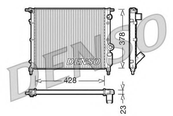 Радиатор, охлаждение двигателя DENSO DRM23004