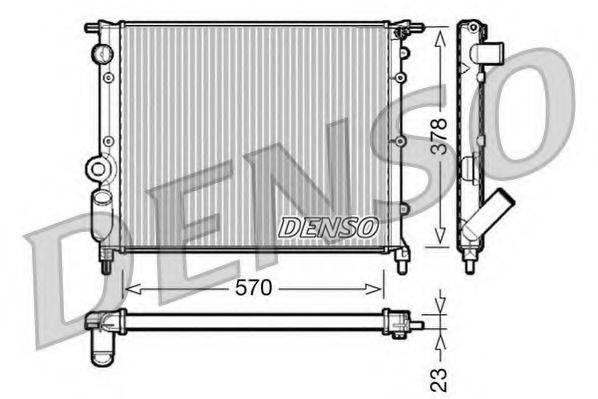 Радіатор, охолодження двигуна DENSO DRM23013