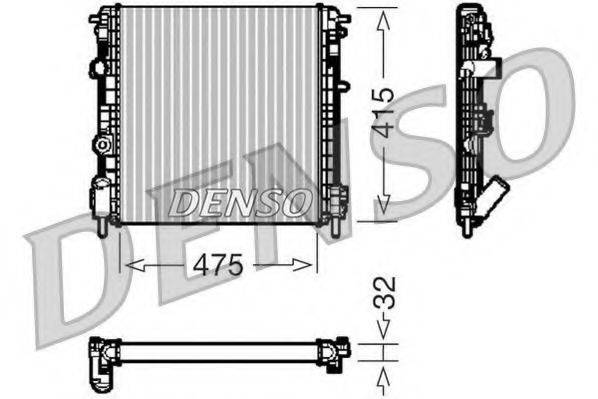 Радіатор, охолодження двигуна DENSO DRM23014