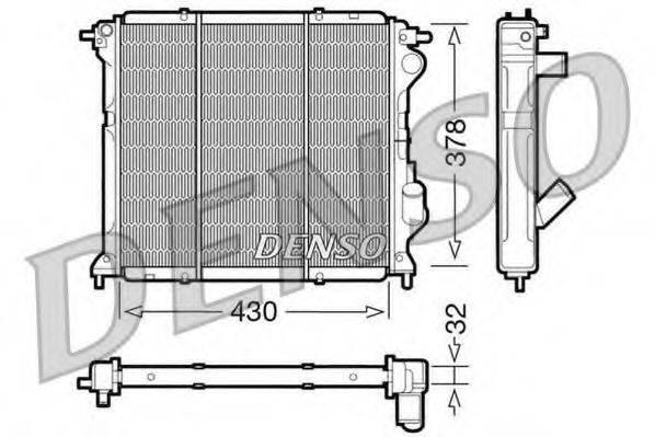 Радиатор, охлаждение двигателя DENSO DRM23027