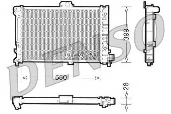 Радиатор, охлаждение двигателя DENSO DRM25007