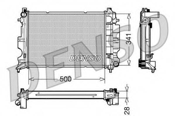 Радіатор, охолодження двигуна DENSO DRM25011