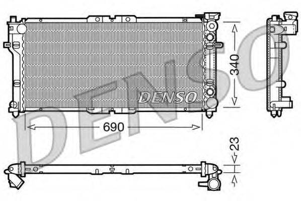 Радіатор, охолодження двигуна DENSO DRM44004