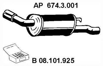 Глушитель выхлопных газов конечный EBERSPACHER 674.3.001