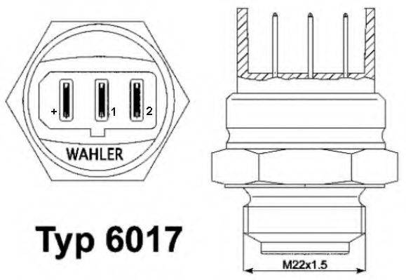 Термовиключатель, вентилятор радіатора; Термові вимикач, вентилятор радіатора WAHLER 6017.85D