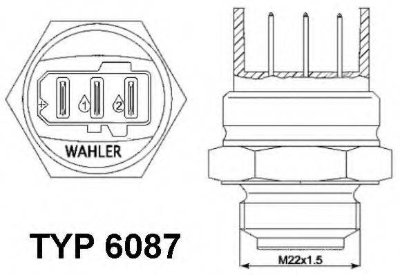 Термові вимикач, вентилятор радіатора WAHLER 6087.87D