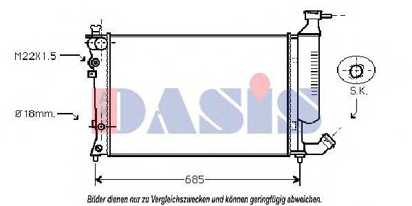 Радиатор, охлаждение двигателя AKS DASIS 060003N