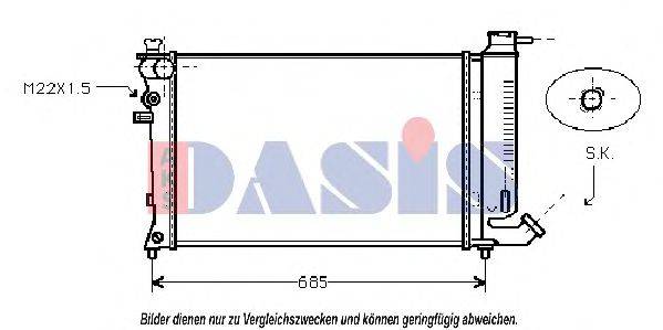 Радиатор, охлаждение двигателя AKS DASIS 060013N