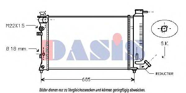 Радіатор, охолодження двигуна AKS DASIS 060018N
