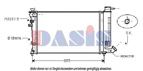 AKS DASIS 060710N Радиатор, охлаждение двигателя